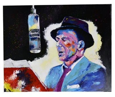 Frank Sinatra Al Sorenson enhanced painting giclee on canvas signed by Sorenson